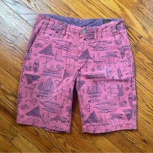 Polo Ralph Lauren Naval Tailors Shorts Boat Print Classic Fit Mens 30 Nautical